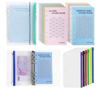 YEYIT Desafío De Ahorro，Funda Anillas A6 Archivador A6 con Multicolores Archivador 6 Anillas y Cubierta de Carpeta，Transparente Budget Planner Budget Binder Carpeta de Presupuesto
