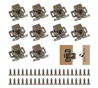 YEYIT Doble Rodillo Gabinete Pestillo Puerta 10 piezas pestillos para armarios cierre puerta armario con 40 tornillos para armarios, muebles（Vintage Bronce）
