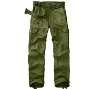 yeyity Pantalones cargo para mujer, multibolsillos, pantalones de senderismo, pantalones de trabajo, de algodón, pantalones de correr, pantalones de trekking, militares, ropa de calle, Verde del