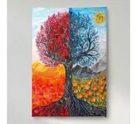 YEYUMEOZ 5D Diamond Painting Flor, áRbol Pintura de Diamante Adultos, DIY Cristal Diamante Painting, Kit de Arte de Mosaico, Ideal para Principiantes, Para Decoración De Hogar, Regalo PjY2663 S-B