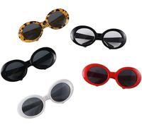 Yezhenzhen 5 lentes de sol para mascotas, retro, ovalados, para perros, gatos, lentes de sol de plástico para fiestas, cosplay, accesorios para fotos, lindos lentes de sol divertidos para gatos y