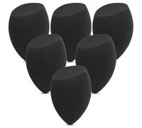 Yezhenzhen 6 esponjas de maquillaje, esponjas de belleza para mezclar maquillaje, esponja de mezcla de base para base, crema y polvo, esponjas de maquillaje suaves (negro)