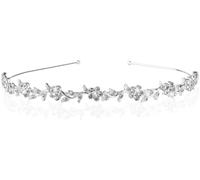 Yezhenzhen Diadema de novia para boda, diadema de cristal, elegante diadema de diamantes de imitación, corona de princesa, flor, hoja, tiara, tiaras de boda para novia, diadema de graduación, diadema