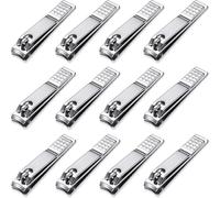 Yezhenzhen Juego de 12 cortaúñas de acero inoxidable, cortador de uñas de manos y pies para mujeres y hombres (plateado)