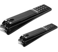 Yezhenzhen Juego de cortaúñas para hombres y mujeres, cortaúñas ultra afilado, cortaúñas para manos y pies con borde curvado, color negro