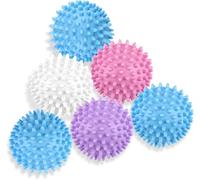 Yezhenzhen Paquete de 6 bolas de lavandería para secadora, bolas de secadora reutilizables, paquetes de pellets de plástico para suavizar la tela, reducir las arrugas y menos adherencia estática