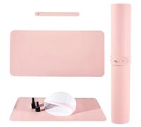 Yezhenzhen Tapete de mesa rosa para decoración de uñas, almohadilla plegable para reposabrazos, cojín de reposabrazos, tapete de piel de microfibra suave para manicura, escritorio para salón de