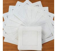 YEZINB 12 Piezas servilletas de Lino dobladas servilleta de cóctel servilletas de Tela Natural servilletas de Tela dobladas, Blanco 20x20 cm