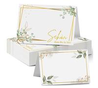 Yezirzax 60 tarjetas de mesa «Schön dass du da bist», 11 x 8,5 cm, tarjetas de mesa de cumpleaños con diseño elegante, para bodas, cumpleaños, confirmaciones, comuniones, bautizos, etc
