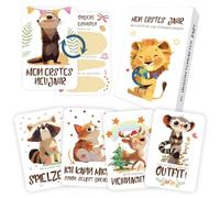 Yezirzax Juego de 48 tarjetas de hito para bebé, juego de 48 tarjetas de hito como regalo para nacimiento y baby shower, juego de tarjetas de hito de estilo bohemio, regalo para recién nacidos