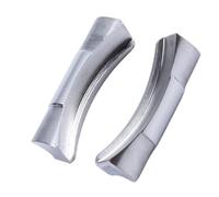 yeziu 2 uds enlace de extremo curvo Endlink conexión sin costuras para correa de reloj Rolex Submariner correa de cuero de goma 20mm(Shiny Silver)