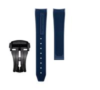 yeziu Correa de caucho fluorado para Omega Seamaster 600 Dark Side of the Moon Speedmaster 57 Aqua Terra 150 Moonwatch Racing Chronograph Watchband(Blueb2,21-18mm)