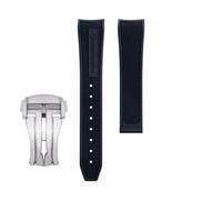 yeziu Correa de caucho fluorado para Omega Seamaster 600 Dark Side of the Moon Speedmaster 57 Aqua Terra 150 Moonwatch Racing Chronograph Watchband(Blacks2,20-18mm)