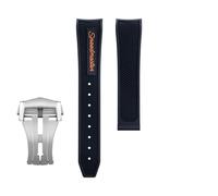 yeziu Correa de caucho fluorado para Omega Seamaster 600 Dark Side of the Moon Speedmaster 57 Aqua Terra 150 Moonwatch Racing Chronograph Watchband(Oranges1,21-18mm)
