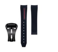 yeziu Correa de caucho fluorado para Omega Seamaster 600 Dark Side of the Moon Speedmaster 57 Aqua Terra 150 Moonwatch Racing Chronograph Watchband(Redb2,21-18mm)