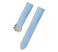 yeziu Correa De Cuero Genuino Para Reloj Tank London Key(Linen blue gold,22mm)