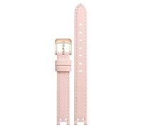 yeziu Correa de cuero para reloj Anne Klein AK2156/2157/2618, diseño de correa con muescas.(Pinkr,14mm)