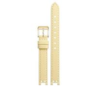 yeziu Correa de cuero para reloj Anne Klein AK2156/2157/2618, diseño de correa con muescas.(Yellowg,14mm)