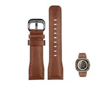 yeziu Correa de cuero para reloj Seven Friday T1/01 T3/01 T2/01, resistente al agua, de piel de vaca.(Brown black)