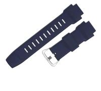 yeziu Correa de muñeca de silicona de 18 mm para Casio PROTREK PRG-260/270/550/250 PRW-3500/2500/5100 Accesorios de pulsera de repuesto(Dark Blue-silver)