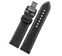 yeziu Correa de nailon para reloj Blancpain Fifty Fathoms BM8475 Correa para SEIKO 5(BWhite Line-Black,22mm)