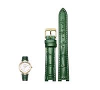 yeziu Correa de piel con muescas para pulsera GC PASHA DE para hombre y mujer, especial para Rossini(Greeng,21-15mm)