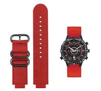 yeziu Correa de reloj convexa de lona para TIMEX Tide Compass T2N721 T2N720 TW2T76500 TW2T76300, pulsera de nailon.(Red-black)