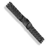 yeziu Correa de reloj de acero inoxidable con interfaz dentada para relojes de pulsera Swatch, correa de reloj de Metal sólido para hombres y mujeres(Black)