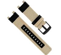 yeziu Correa de reloj de cuero de lona de nailon para Casio GST-B100/GST-S100G/GST-W300G/GST-400G//W330 GST-410 correa de reloj impermeable deportiva(Khaki Black Buckle)