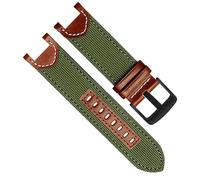 yeziu Correa de reloj de cuero de lona de nailon para Casio GST-B100/GST-S100G/GST-W300G/GST-400G//W330 GST-410 correa de reloj impermeable deportiva(2 Army Green Black)