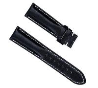 yeziu Correa De Reloj De Cuero De Vaca Genuino Para Breitling Avenger Superocean Correa Con Hebilla Para NAVITIMER WORLDBelt 22mm(Black Flat strap,Without Buckle)