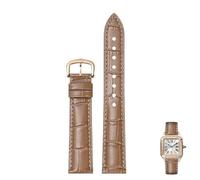 yeziu Correa De Reloj De Cuero Genuino Para Cartier Tank Santos Con Hebilla De Pasador(Milk tea colorr,22mm)