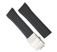 yeziu Correa de reloj de goma para MIDO M026 Ocean Star HydroConquest, repuesto de correa de reloj deportivo resistente al agua(Black silver,22mm)