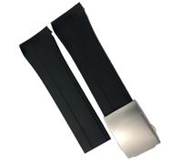 yeziu Correa de reloj de goma para MIDO M026 Ocean Star HydroConquest, repuesto de correa de reloj deportivo resistente al agua(Black silver clasp2,22mm)