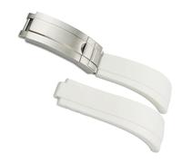 yeziu Correa de reloj de goma para Rolex Submariner GMT Daytona Oyster Perpetual Yacht Master correa de reloj con hebilla de bloqueo deslizante 20mm 21mm(White,21mm)