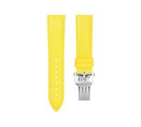 yeziu Correa de reloj de piel de nailon para Breitling Avenger Navitimer Challenger Blackbird y Superocean(Yellow silver3)