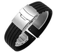 yeziu Correa de silicona natural para reloj Hamilton Khaki Navy Jazzmaster Field Classic(Blacks,21mm)