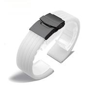 yeziu Correa de silicona natural para reloj Hamilton Khaki Navy Jazzmaster Field Classic(Whiteb,18mm)