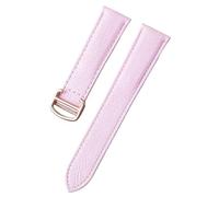 yeziu Correas de reloj de cuero genuino para Cartier Tank, correa de reloj de la serie London Key(Mallow purple rose,21mm)