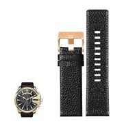 yeziu Correas de reloj de cuero genuino para Diesel DZ4323 DZ1657 DZ4318 con patrón de grano de lichi para hombre.(Blackr,26mm)