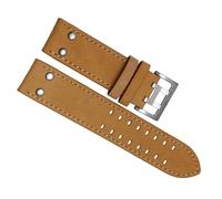 yeziu Para HAMILTON H760250 H77616533 Correa de reloj de cuero genuino Correas de reloj con cierre de botón(Khaki silver,20mm)