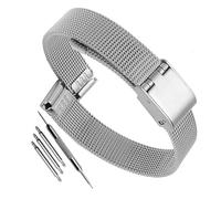 yeziu Pulsera de malla de acero inoxidable para relojes DW para correa universal ultrafina de metal Daniel(Silver,16mm)