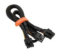 YEZriler PCIe 8 pines macho a doble 8 pines (6+2) macho PCI Express cable con funda para fuente de alimentación modular EVGA de 25 pulgadas + 9 pulgadas (63 cm + 23 cm)