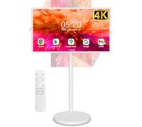 yezrow TV portátil inalámbrica sobre ruedas, monitor de pantalla táctil portátil de 1080p, 8G + 128GB, Android 13 (compatible con Google Play Store), batería integrada (5-8H), rotación giratoria