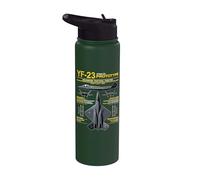 YF-23 Stealth Fighter Military Jet Spec Infografía Amarillo Stainless Steel Insulated Water Bottle