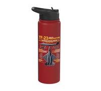 YF-23 Stealth Fighter Military Jet Spec Infografía Amarillo Stainless Steel Insulated Water Bottle
