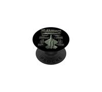 YF-23 Stealth Fighter Military Jet Spec Infografía Oliva PopSockets PopGrip Adhesivo