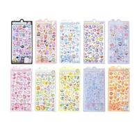 YFAHEB 10 Piezas Set Pegatinas 3D, Mini Pegatinas para Niños, Cartoon Animales Lindos, Kawaii Animales, Set DIY para Funda Móvil, Cuaderno de Notas