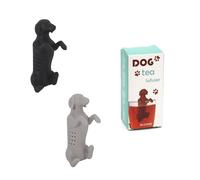 YFaith 2 Piezas Colador Té, Forma de Cachorro 3D, Filtro Té para Taza Extraíble, Silicona Infusionador de Té, Negro y Gris, para Tetera, Taza de Té, Regalo
