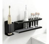 YFaith 2 Piezas Porta Cepillos de Dientes Baño, Portacepillos de Dientes, 2 Estilos Soporte para Cepillos Diente Pared con Absorbente, para Cepillo Diente, Pasta Dentífrica, Peine